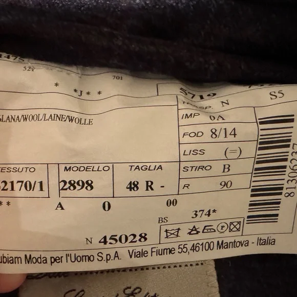 LBM 1911 Luigi Bianchi Mantova Blue Plaid Patch Pockets Men’s Sport Coat 38R - Picture 8 of 8